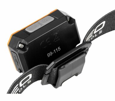 Hoofd/Zaklamp CREE SUPER LED op Accu achterkant