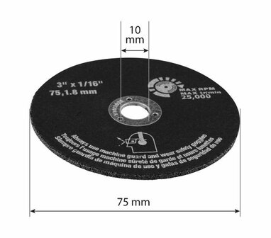 NEO  Slijpschijven 75mm  voor item 14-017 maat
