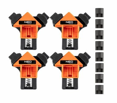 Hoekklem, hoekig, set van 4 set