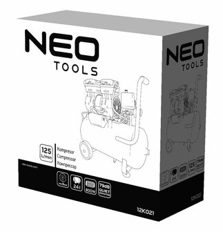 NEO Olie-vrije Compressor 24L Silent doos