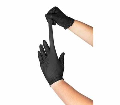 Nitril handschoenen, zwart 100 stuks, maat L trekkracht