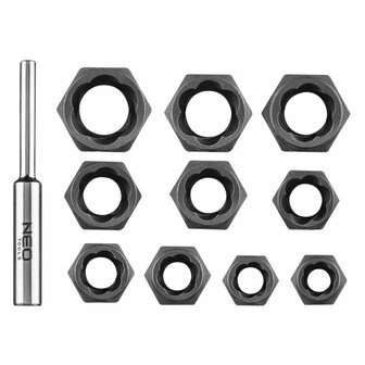 Bout Extractie set, ( ondiep ) 3/8&quot; 11 Dlg foto