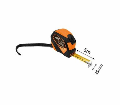 Rolmaat 5m x 25mm Dubbelestop, Auto Lock Magnetisch foto