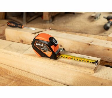 Rolmaat 5m x 19mm Dubbelestop, Auto Lock Magnetisch foto