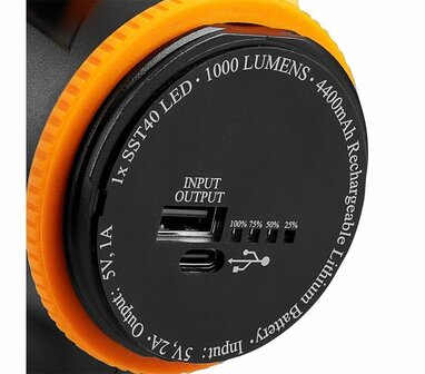 Zoeklichtlamp 1000 LM usb