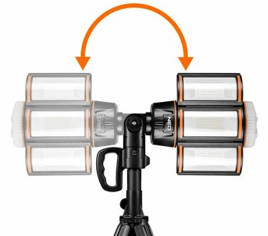 Oplaadbare lamp op statief, 5000lm + lader kantel