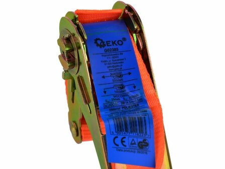 Ratelspanband met J-haken 4m/1T/25mm tekst