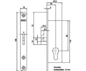 Nemef schuifdeurslot 618 tekening