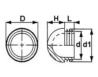 Insteekdop met kogelkop 32mm Wit