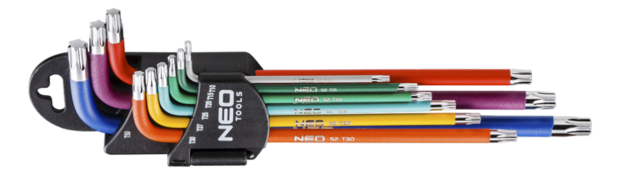 Neo Torx sleutelset rainbow T10 tot T50