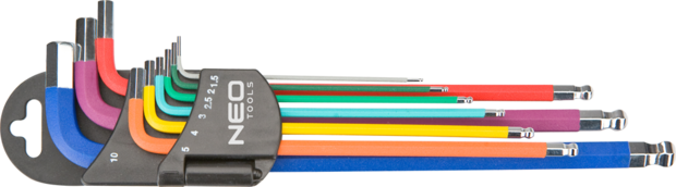 Neo inbusleutelset Gekleurd 1,5/10mm