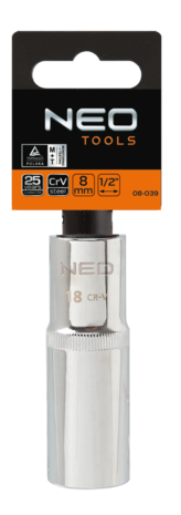 Neo dop 8mm 1/2 aansluiting Lang verpakking