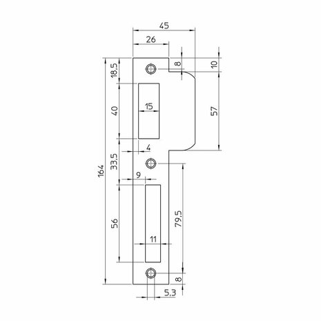 Nemef sluitplaat P8691/12 LS tekening