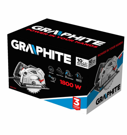 Graphite Cirkelzaag 1800watt doos