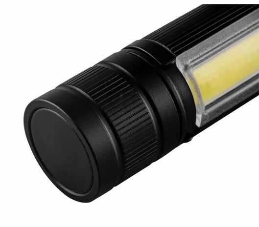 Zaklamp 2 1, CREE T6 + COB LED Accu - ijzerwinkel