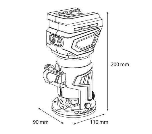 Freesmachine 18v  Li-ion ENERGY+ tekening