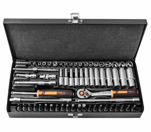 NEO Dopsleutel set 1/4, 63 delig open