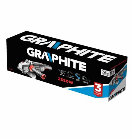 Graphite Haakse Slijper 2350w, 230mm doos