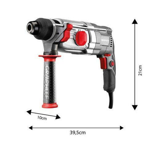 Graphite SDS+ Combi Boorhamer 900w afmeting