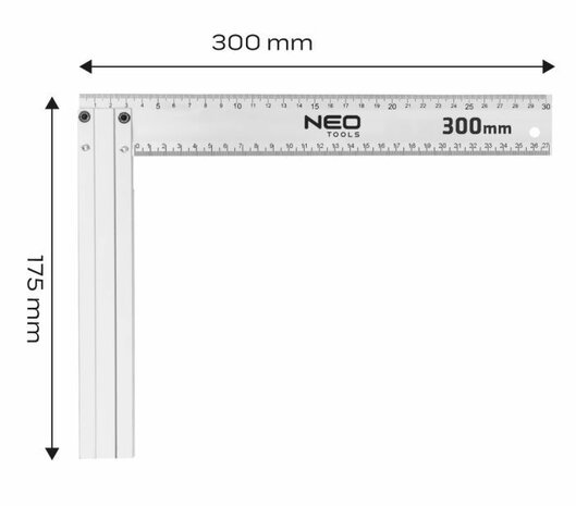 Winkelhaak 300 x 175mm maat
