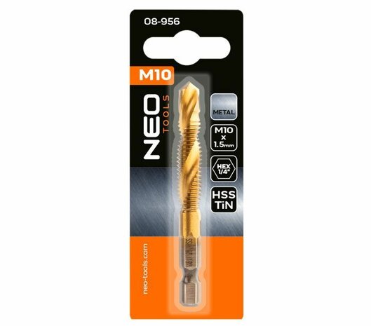 Draadtap boor M10 bit aansluiting verpakking