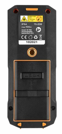 Afstandmeter 100 meter IP54 usb achterkant