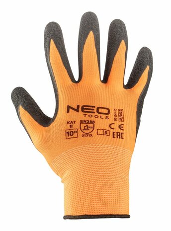 Werkhandschoen latex gecoat polyester voorkant
