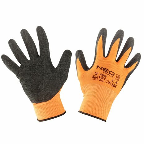 Werkhandschoen latex gecoat polyester