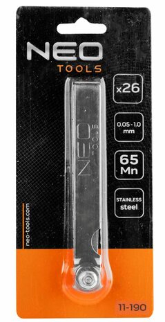 Voelers set 0,04 t/m 0,63 26 delig verpakking