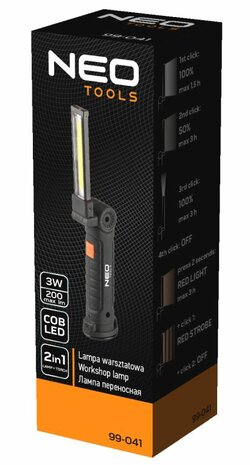 Werklamp 200lm COB LED op Accu doos