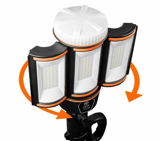 Oplaadbare lamp op statief, 5000lm + lader draaid