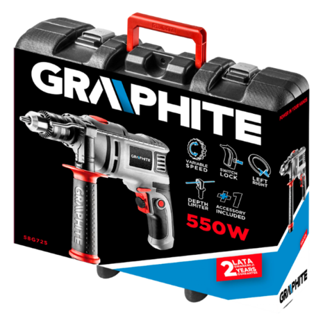 Graphite boormachine 550 watt koffer