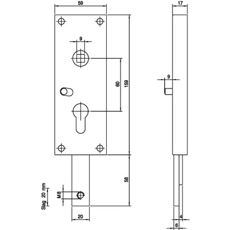 Nemef garagedeurslot 1802/B tekening