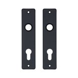 Deurschild zwart 180x41mm cilinder pc72
