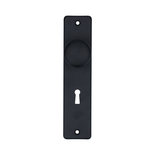 Deurschild zwart 180x41mm knop/sleutel 56mm