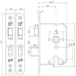 Veiligheidsslot PC55mm SKG ** rechte voorplaat