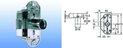 Draaistangslot type 1371 doorn 25mm
