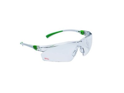 Veiligheidsbril helder pc My-T-Gear wit/groen