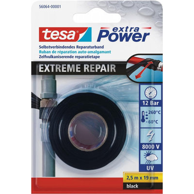 Tesa Extreme Repair zwart 2,5 m x 19 mm