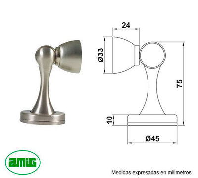 Deurvastzetter matnikkel magnetisch