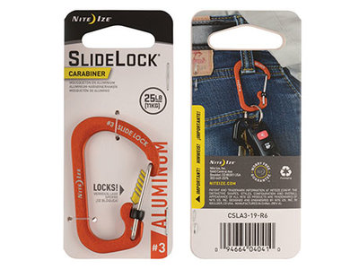 Nite Ize Slidelock 3 Carabiner Aluminium Orange